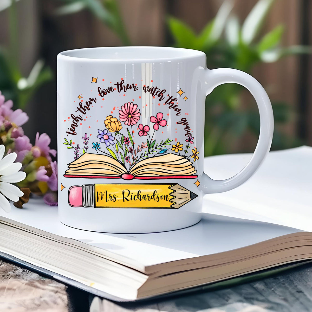 Personalized Teacher Mug, Custom Coffee Cup with Name, Teacher Appreciation Gift, End of Year Teacher Gift, Back to School Mug