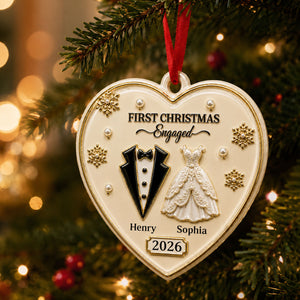 First Christmas as Mr & Mrs - Real 3D Raised Ornament