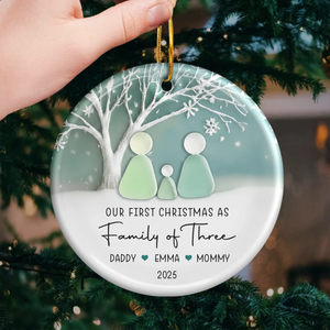 Our First Christmas As A Sea Glass Family - Personalized Ornament - Christmas Gift For Family
