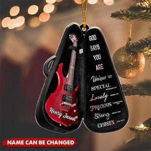 God Says You Are Harp Musical Instrument Personalized Shaped Ornament - Christmas Gift For Musician, Music Lovers