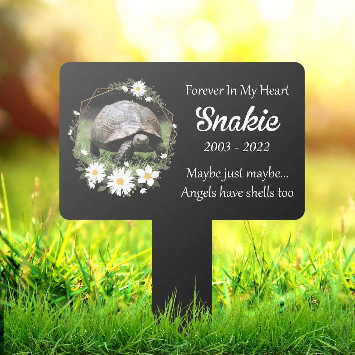 Custom Turtle Memorial Marker, Pet Memorial, Sympathy Gift, Pet Remembrance Gift, Turtle Photo Keepsake, Pet Memorial Plaques, Burial Marker