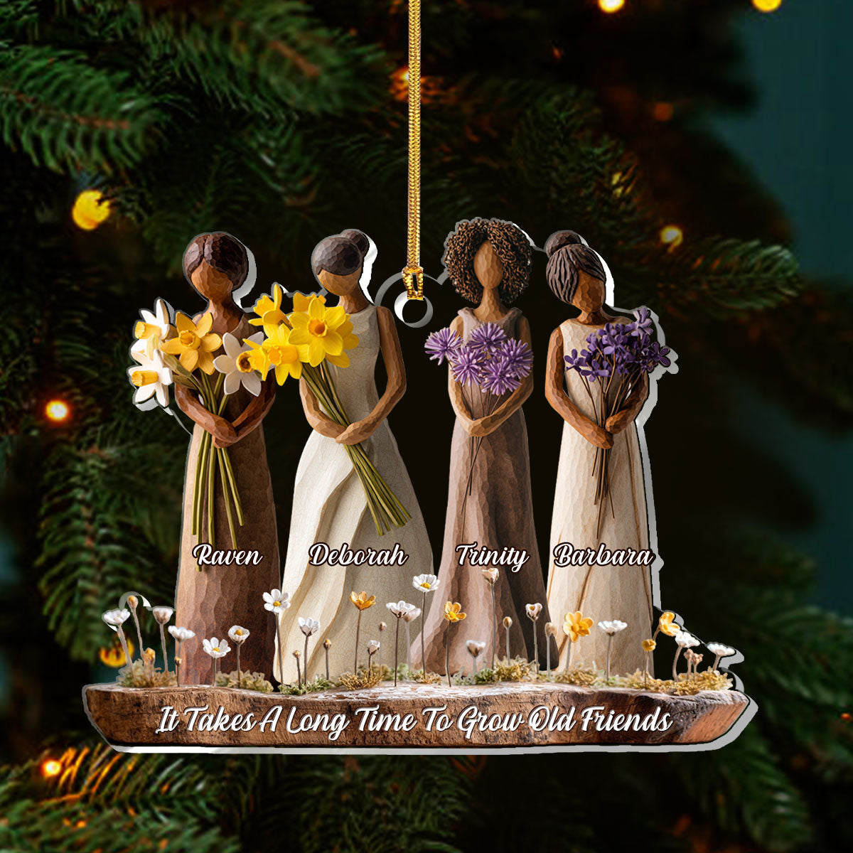 It Takes A Long Time To Grow Old Friends Birth Month Girls - Personalized Acrylic Ornament - Christmas Gift For Friends