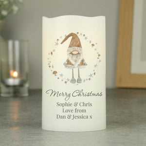 Gnome Merry Christmas - Custom LED Flameless Candle - Christmas Gift For Kids