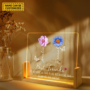 Personalized Best Friend Birth Month Flower Led Night Light, Friendship Gift, Best Friend Gifts, Bestie Gifts, Friendship Lamp, Sisters Gift