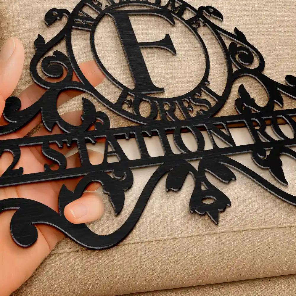 Welcome Family Name - Personalized Cut Metal Sign - Gift For Family, Housewarming Gift