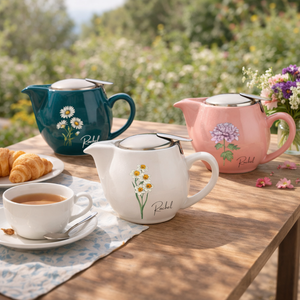 Personalized Ceramic Birth Flower Teapot, Custom Name Ceramic Tea Pot, Floral Teapot, Tea Lover Gift, Afternoon Tea Party, Gift For Her, Mother's Day Gift