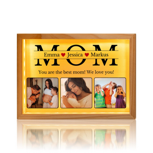 Mom We Love You Custom Photo - Personalized Photo Light Frame - Gift for Mom Custom Picture, Gift from Kids