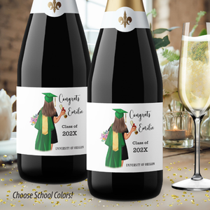 Graduation Champagne Label, Personalized Grad Girl, Graduation Drink Label, Gift For Party