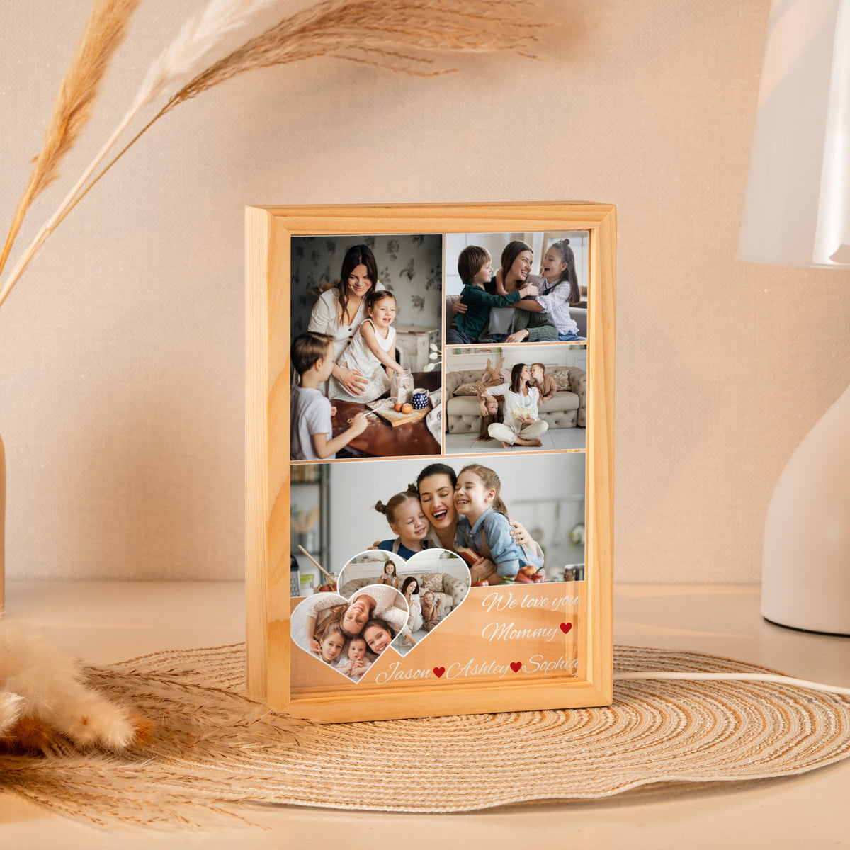 Mom Photo Collage - Personalized Light Frame - Gift For Mom, Mother's Day Gift