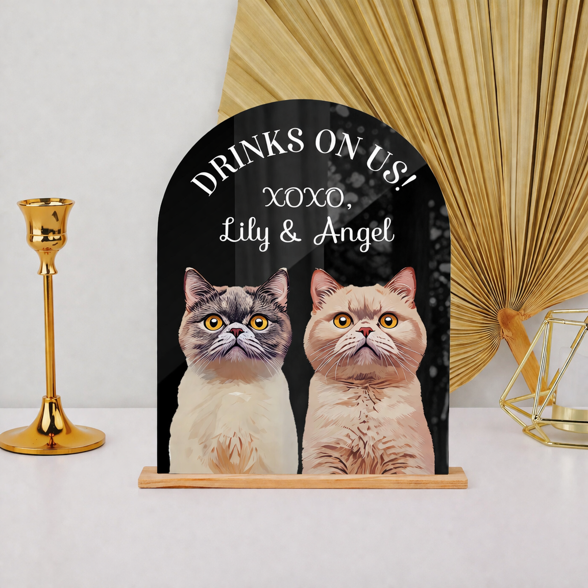 Drink On Me Custom Pet Portrait Wedding Bar Sign, Open Bar Dog Sign, Pet Photo Drink Sign, Wedding Bar Menu Sign, Modern Minimalist Wedding Sign