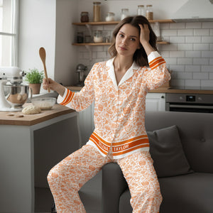 Baker Patterns - Personalized Pyjamas - Christmas Gifts for Baking Lovers, Bakery Shop Owner
