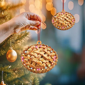 Personalized 2D Flat Apple Pie Ornament, Apple Pie Christmas Decor, Apple Pie Hanging Decor, Xmas Gift, Apple Pie Lover Gift