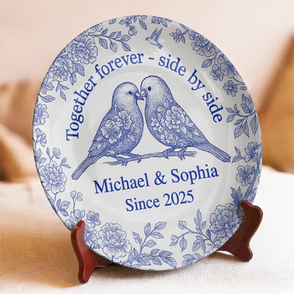 Together Forever - Personalized Ceramic Plate - Gift For Couple, Anniversary Gift