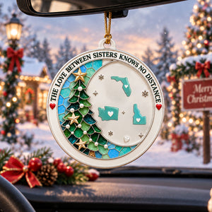 Connected By Heart Never Apart - Real 3D Raised Ornament