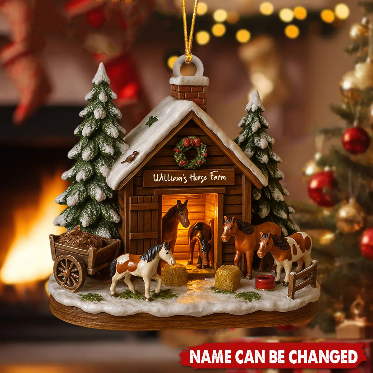 Customize Your Own Charming Horse Farm Ornament - Personalized Wooden Ornament - Christmas Gift For Farmer, Horse Lovers