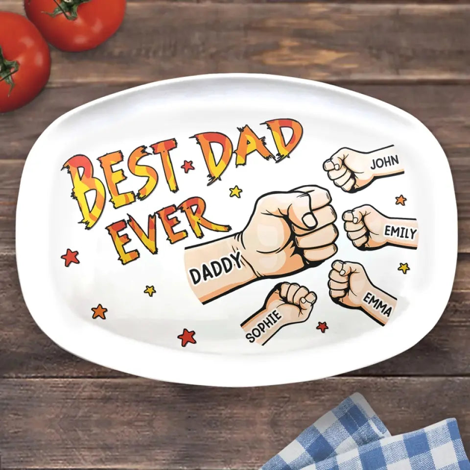 Best Papa Ever - Personalized Platter - Gift For Dad, Grandpa, Father's Day