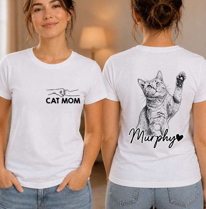Custom Photo Unisex T-shirt - Personalized Father's Day Birthday Gifts For Dog Cat Lovers, Dog Dad And Mom, Cat Owners - Furry Friends Forever