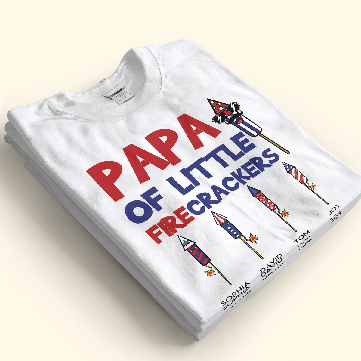 Papa Of Little Firecrackers - Personalized Apparel - 4th of July Gift For Dad, Papa