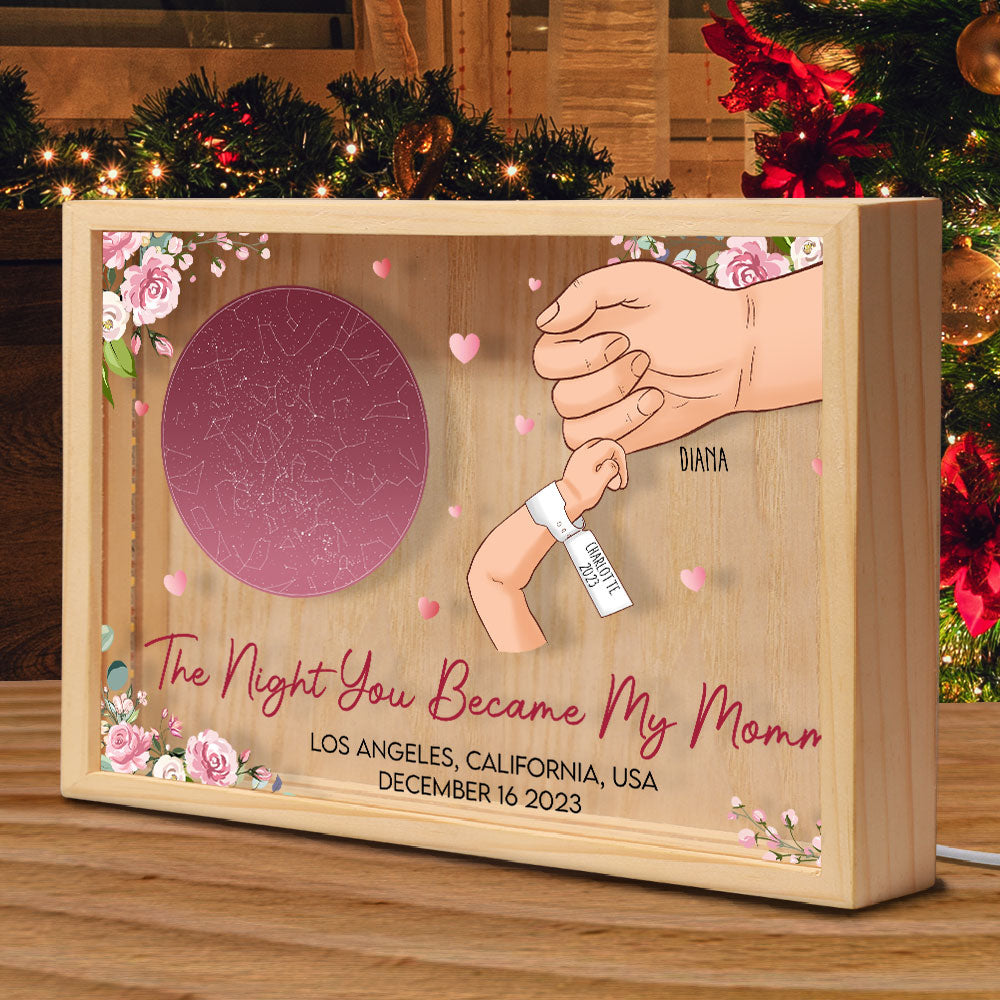 The Night You Became My Mommy 1st Mother's Day - Personalized Frame Light Box - Gift For New Mom