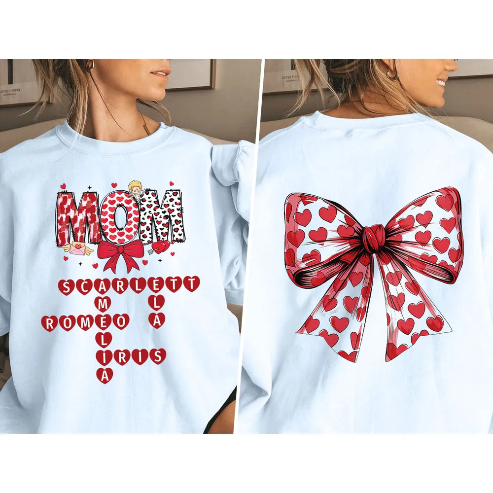 Mom Heart Crossword - Personalized Apparel - Gift For Mom, Mother'ds Day, Birthday Gift