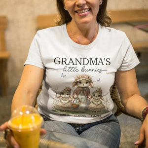Grandma's Little Bunnies Vintage Rabbit Style - Personalized Apparel - Easter Gift For Mom, Grandma
