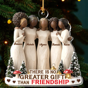 There Is No Greater Gift Than Friendship Black Sistas - Personalized Acrylic Ornament - Christmas Gift For Sisters, Friends
