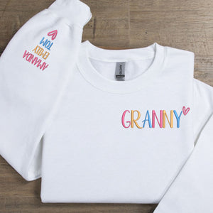 Custom Grandma Embroidery Shirt With Kids Name