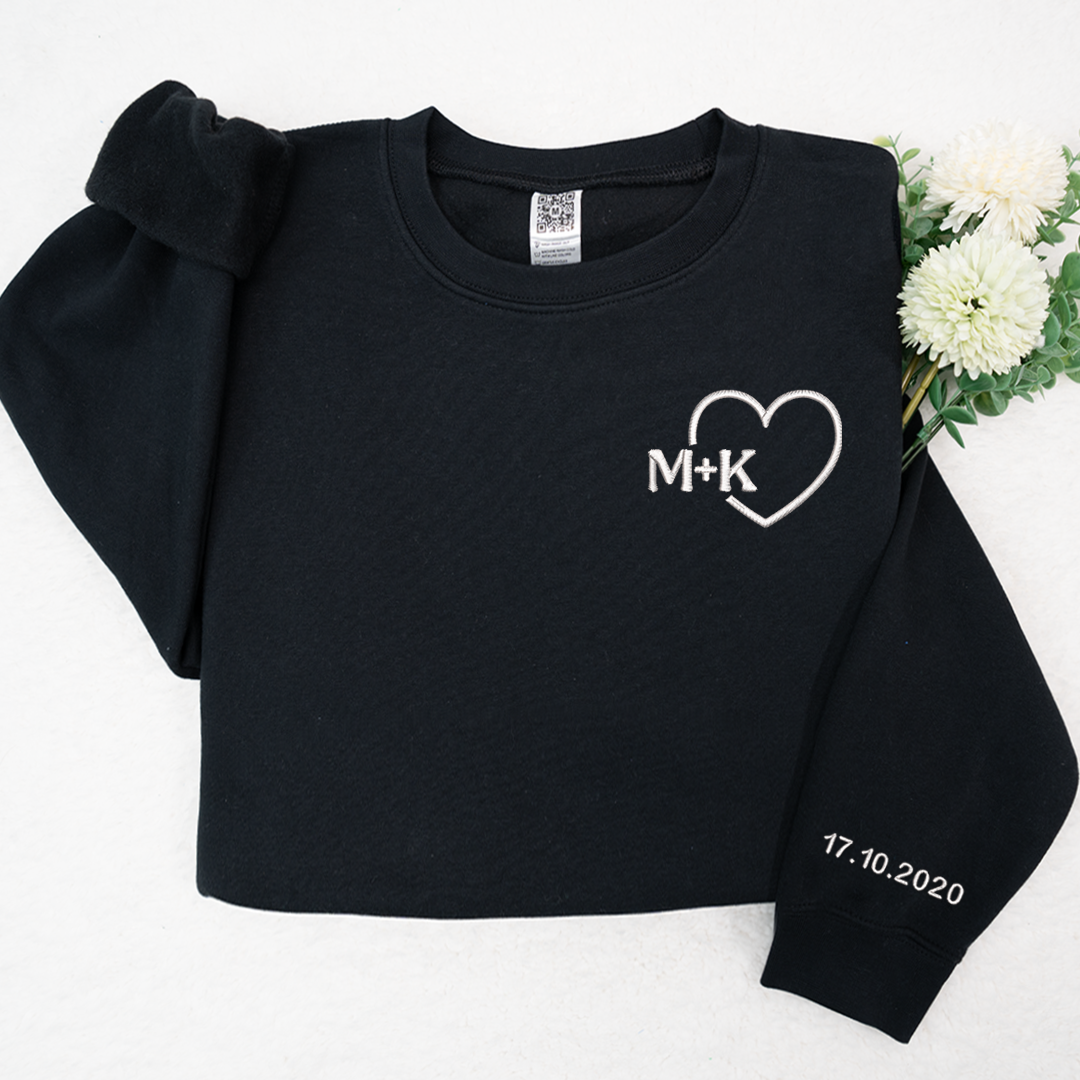 Custom Couple Initials - Personalized Embroidered Apparel - Gift For Couple