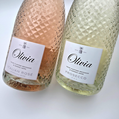 Personalized Name & Message Prosecco Bottle Wine Champagne Label Stickers Birthday Christmas Wedding