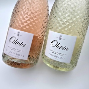 Personalized Name & Message Prosecco Bottle Wine Champagne Label Stickers Birthday Christmas Wedding