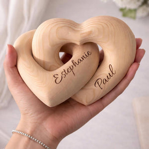 Valentine's Day Gift with Custom Names, Personalized Infinity Heart Sculpture, Romantic Couple Keepsake, Anniversary Present for Him Her
