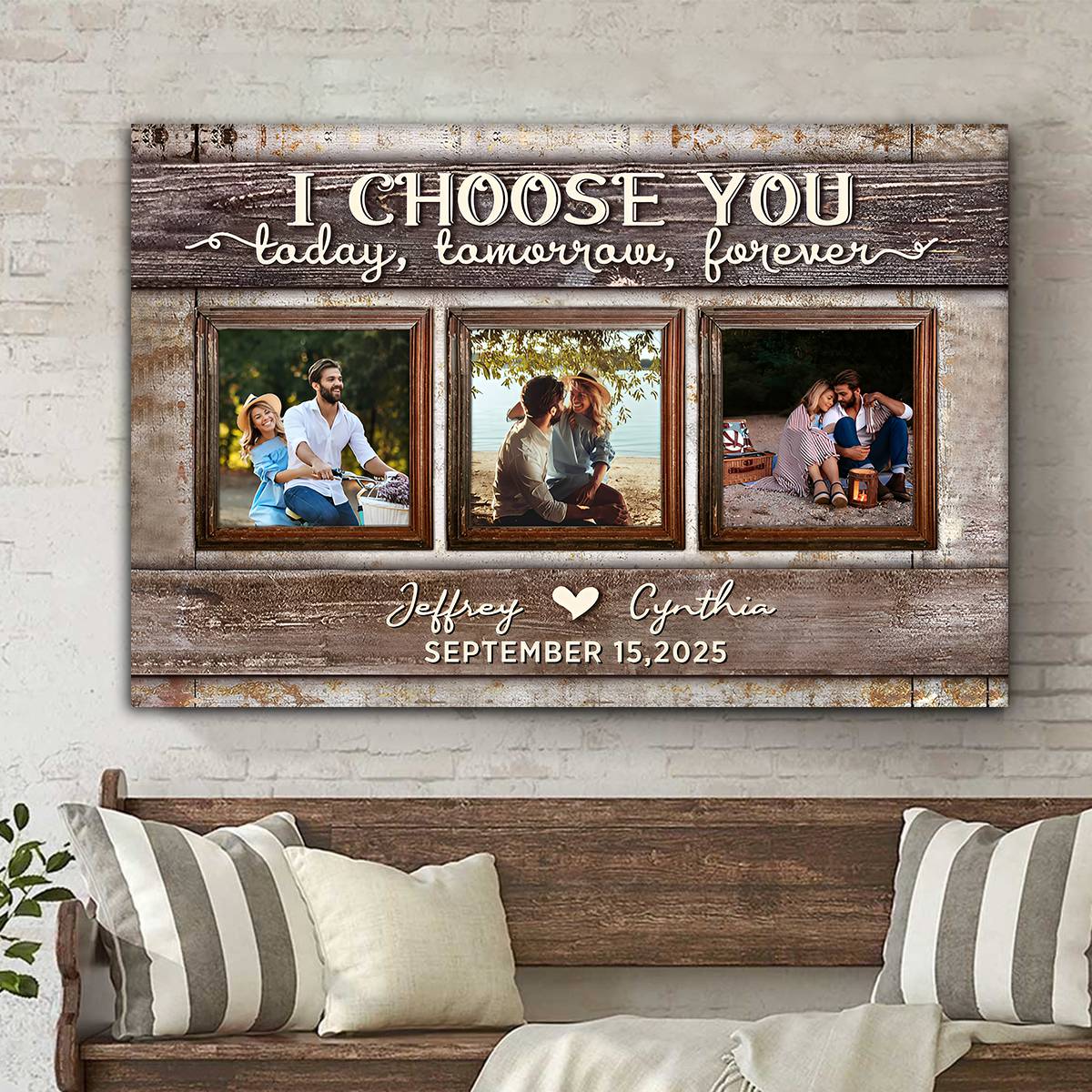 I Choose You Today and Forever Love Custom Canvas Poster With Pictures For Couple