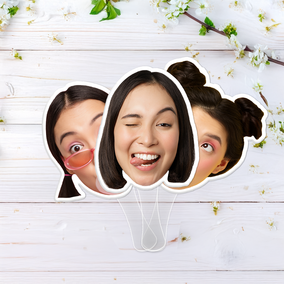 Custom Funny Face Photo For Special Day Face Fan,Face on a Stick,Custom Heads on a Stick