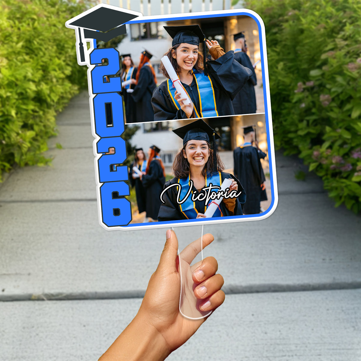 Custom Photo 2025 Graduation Perfect Gift Idea Face Fan