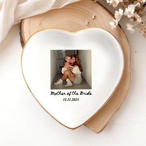 Photo Gifts for Mom Wedding Day, Custom Photo Wedding Ring Dish, Mother Of The Groom Jewelry Dish, Mother of the Bride Photo Gifts