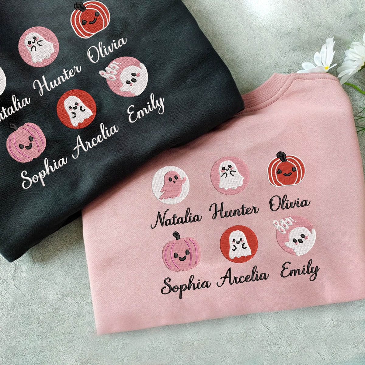 Pink Halloween Cookies Boo - Embroidered Apparel - Gift For Grandma Mom, Halloween Gift