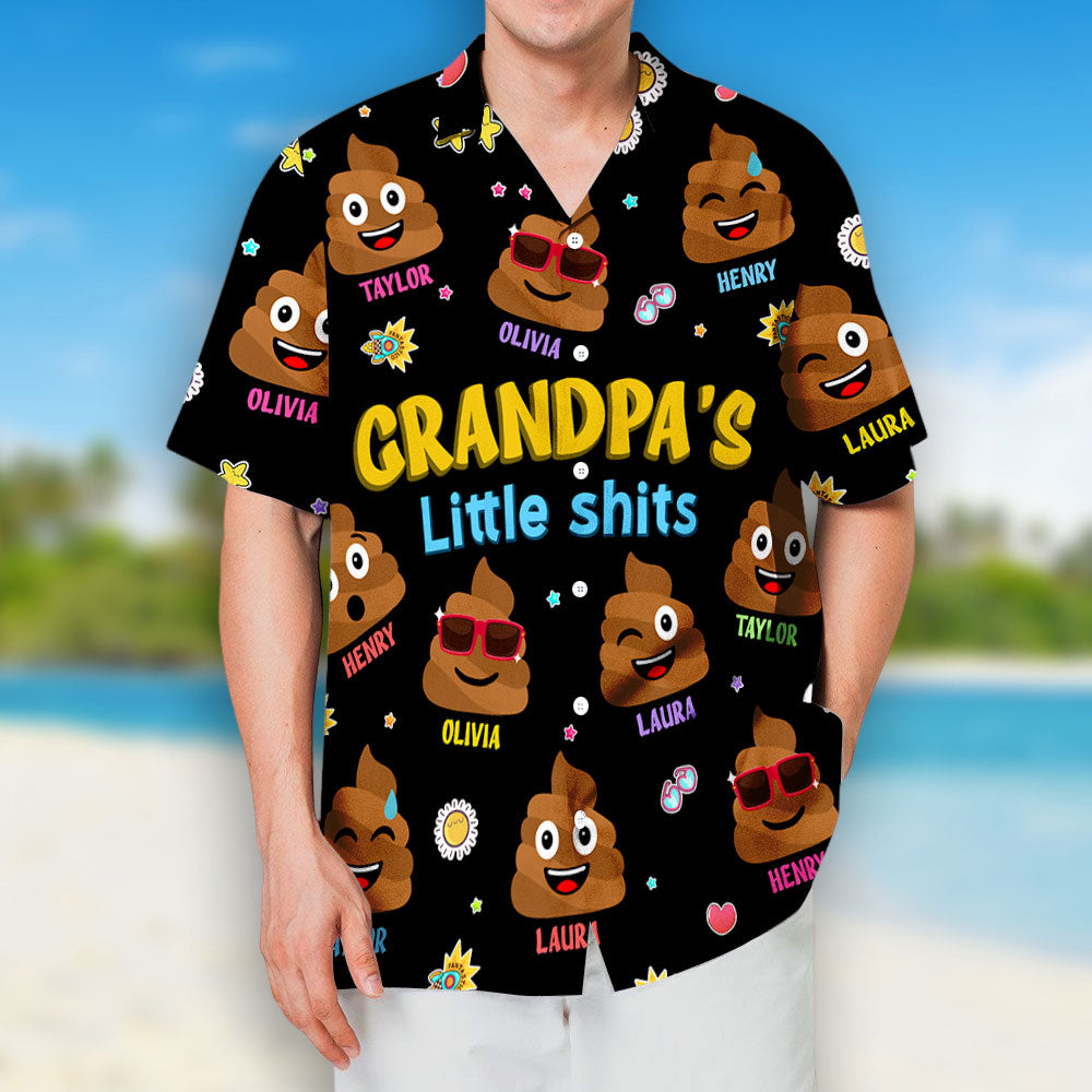 Dad Grandpa's Little Curds - Personalized Hawaiian Shirt - Gift For Dad, Papa, Father's Day, Birthday Gift