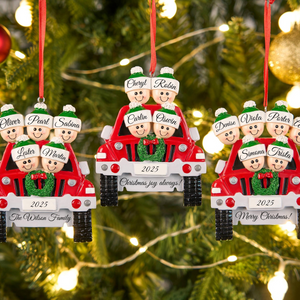 2025 Personalized Family 3D Car Christmas Ornament, Custom Christmas Gift, Christmas Tree Decor, Custom Resin Family Ornament, Xmas Car Ornament