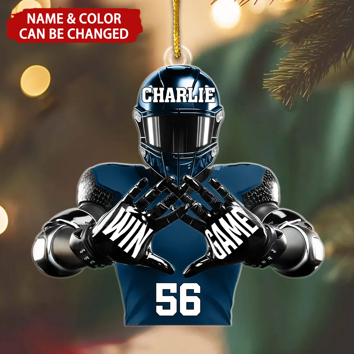 Football Player Football Win Game - Personalized Acrylic Ornament - Christmas Gift For Football Player