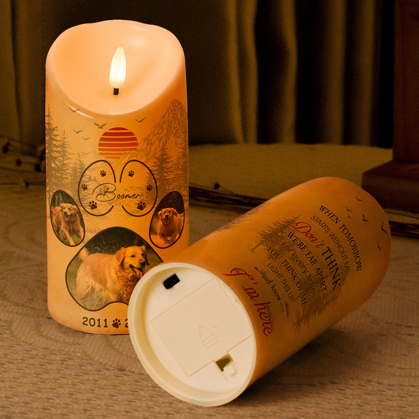 Light This Candle And Know I'm Here - Custom LED Flameless Candle - Memorial Pet Gift
