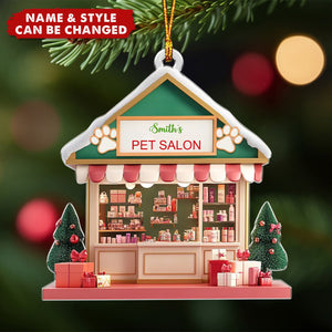 Pet Salon Pet Grooming Flat Ornament - Personalized Acrylic Ornament - Christmas Gift For Pet Salon Owner