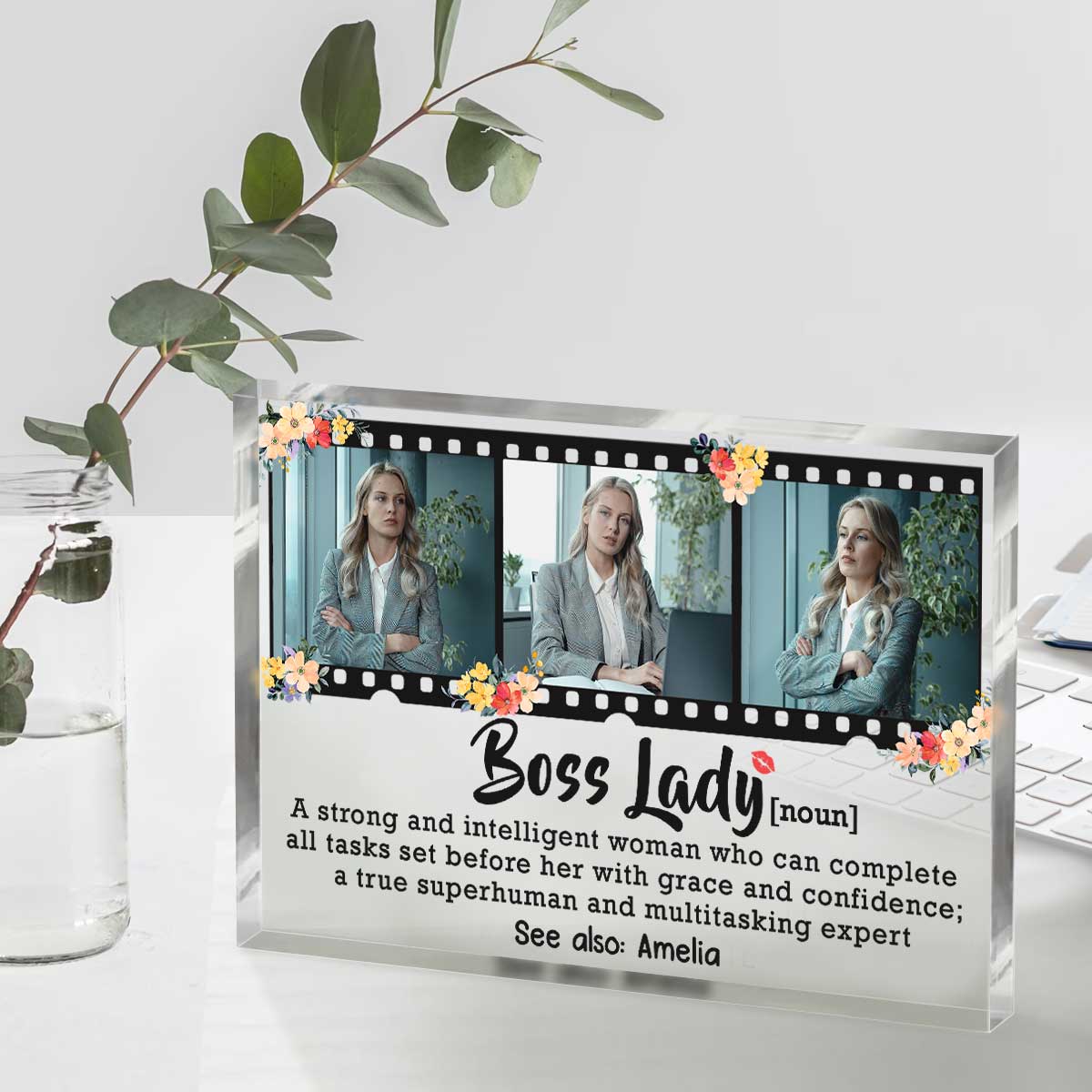 Boss Lady Definition - Personalized Acrylic Plaque - Boss Gift For Women, Gift For Female Manager, Boss Lady Gifts