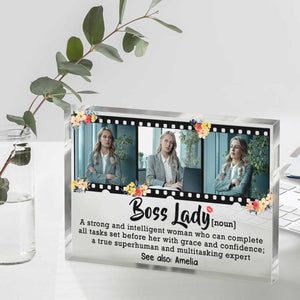 Boss Lady Definition - Personalized Acrylic Plaque - Boss Gift For Women, Gift For Female Manager, Boss Lady Gifts