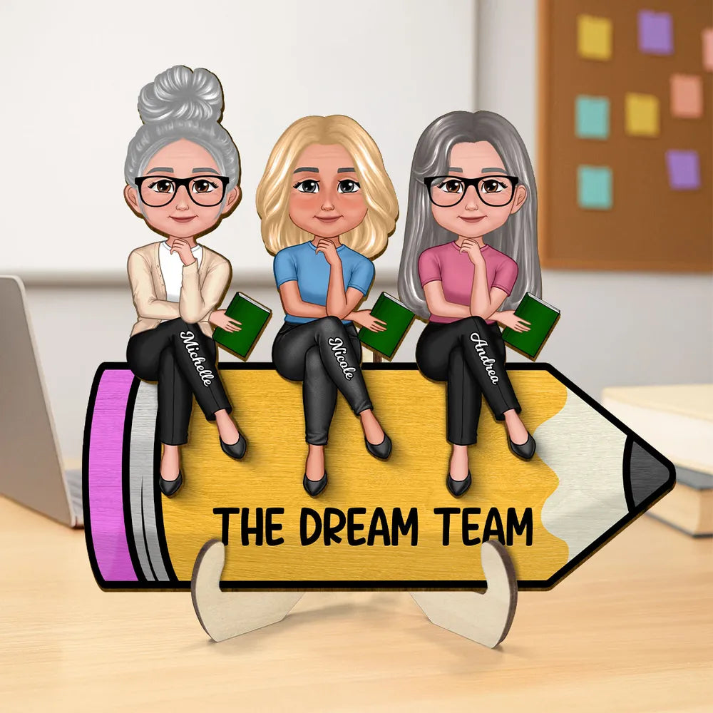 Best Friends Teaching Together - Personalized Wooden Plaque - Gift For Teacher, Gift For Colleagues, Back To School Gift