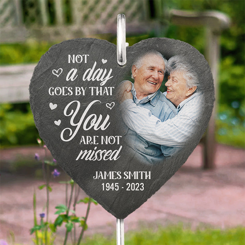 Not A Day Goes By That You Are Not Missed Memorial Photo - Personalized Garden Stake - Memorial Gift