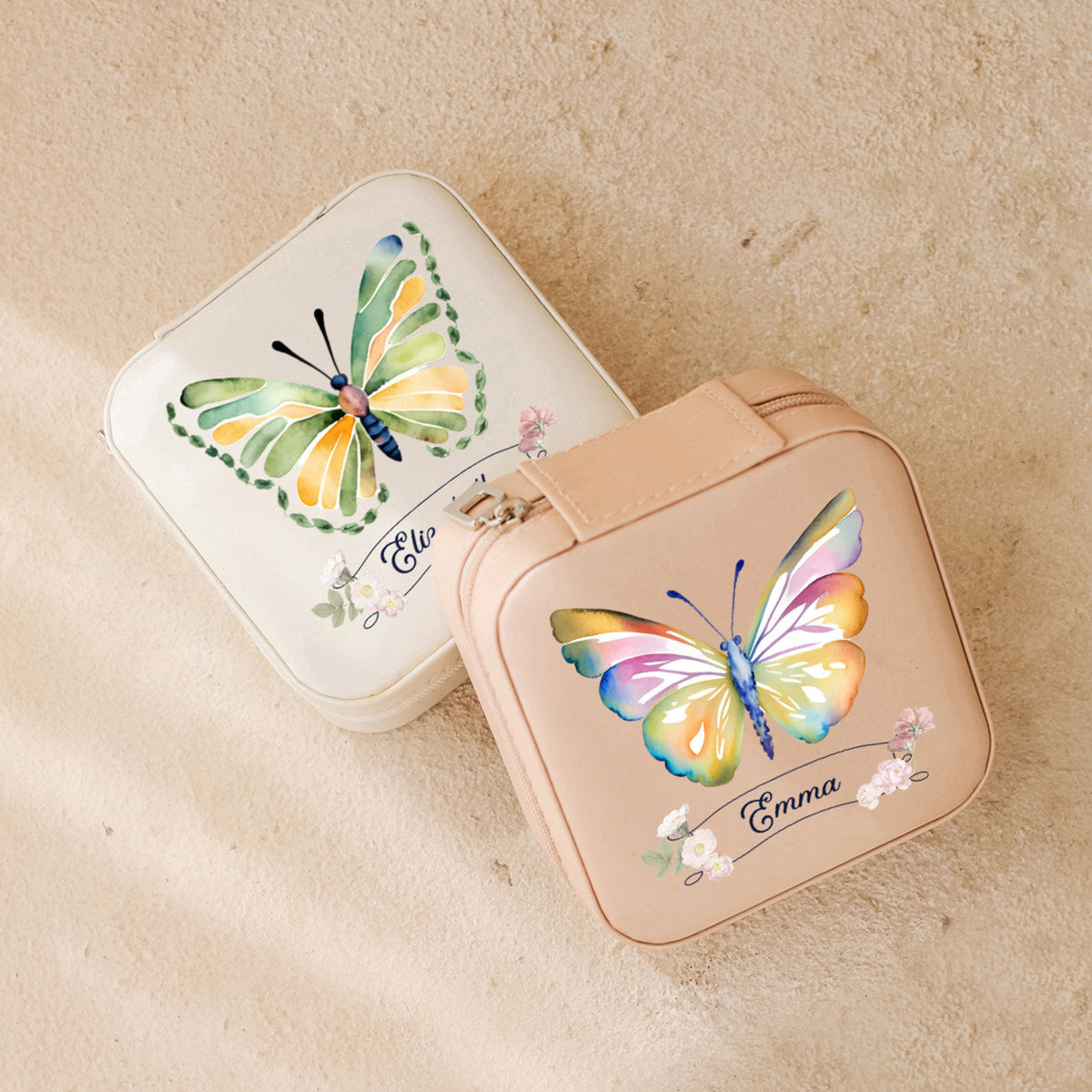 Butterfly Jewelry Box For Mom, Personalized Jewelry Organizer, Custom Jewelry Case with Name, Mothers Day Gift, Ring and Earring Holder