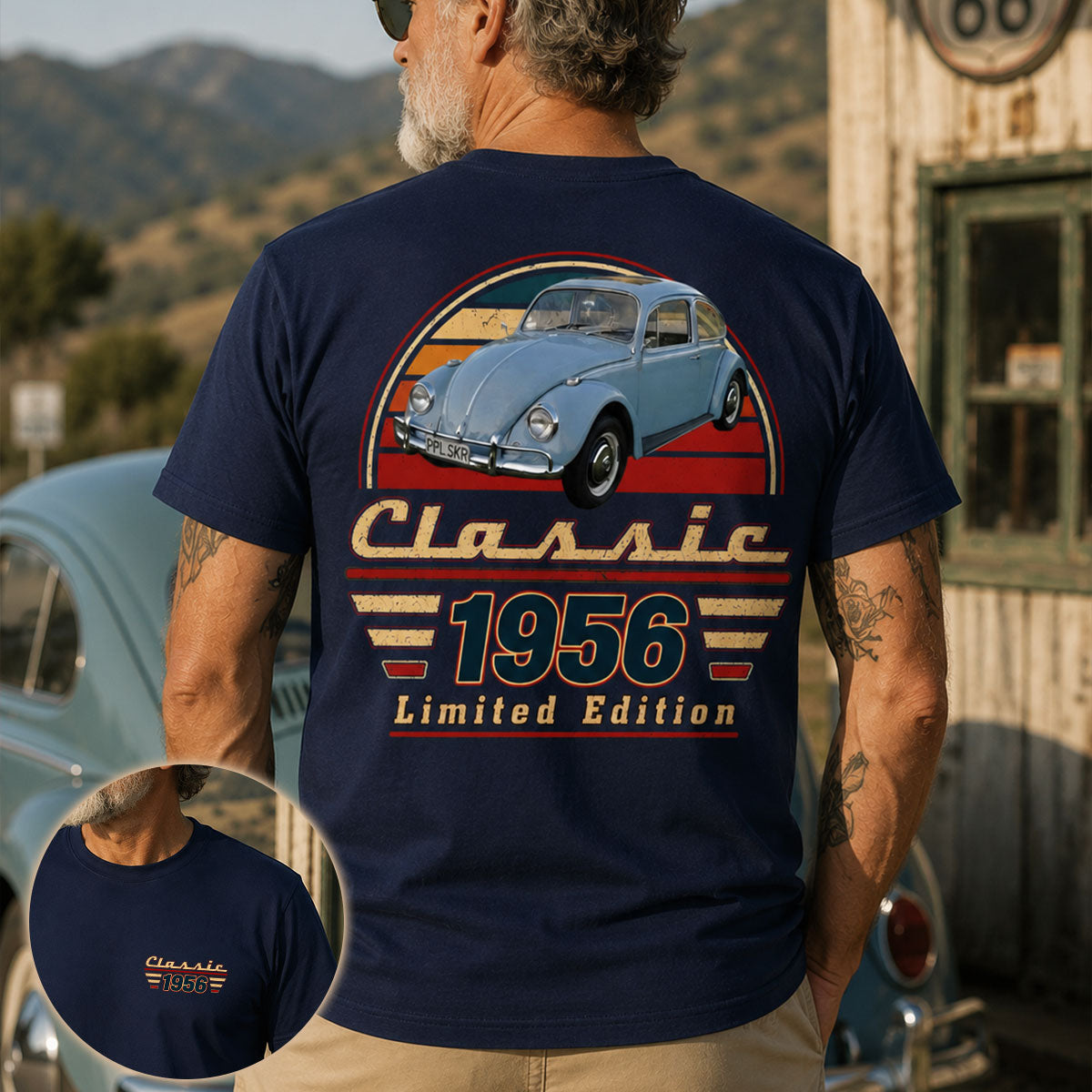 Classic Limited With Retro Car's Photo - Personalized T-Shirt