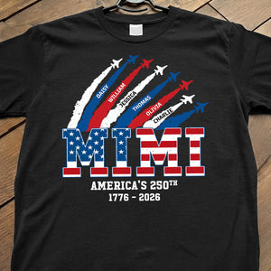 Proud Mom Grandma Nation Flag American 250th Anniversary - Personalized Shirt - Gift For Mom, Grandma