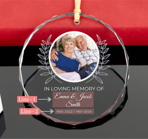 In Loving Memory Of Parents - Personalized Crystal Ornament - Memorial Gi