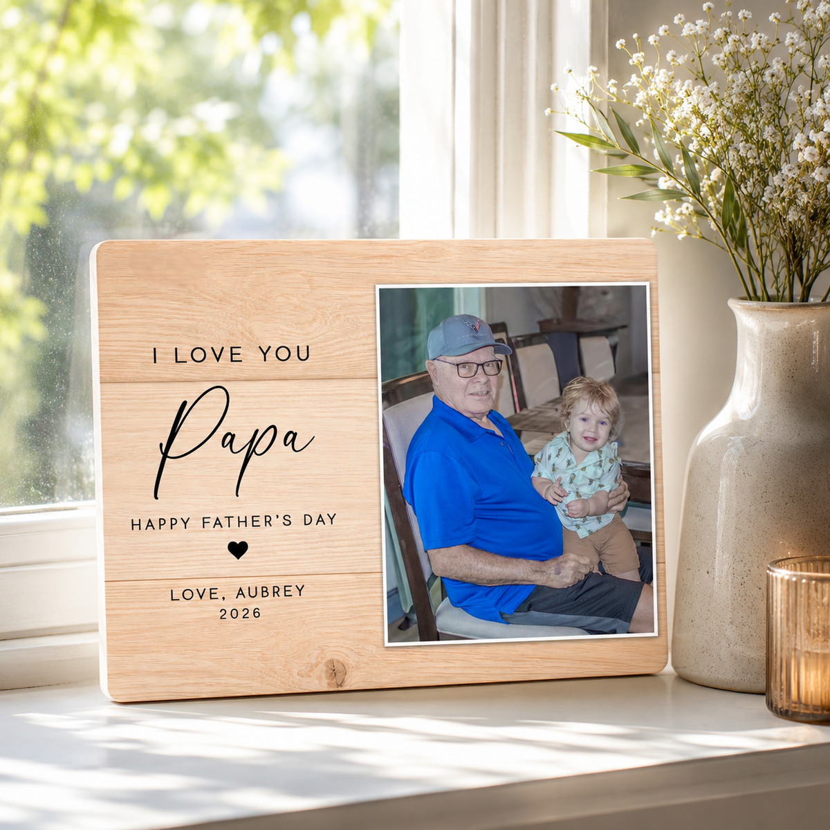 Personalized Papa Picture Frame, Fathers Day Gift for Grandpa, New Grandpa Keepsake